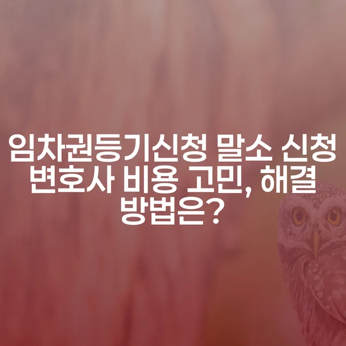 임차권등기신청 말소 신청 변호사 비용 고민, 해결 방법은?